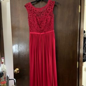 David’s bridal red bridesmaid dress